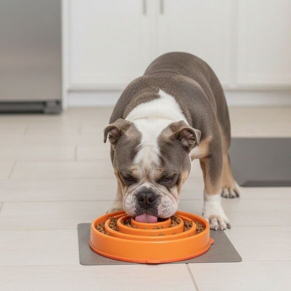 NWT Outward Hound Slo Bowl Orange MEDIUM Slow Feeder Anti Bloat Dog Bowl - Picture 3 of 9
